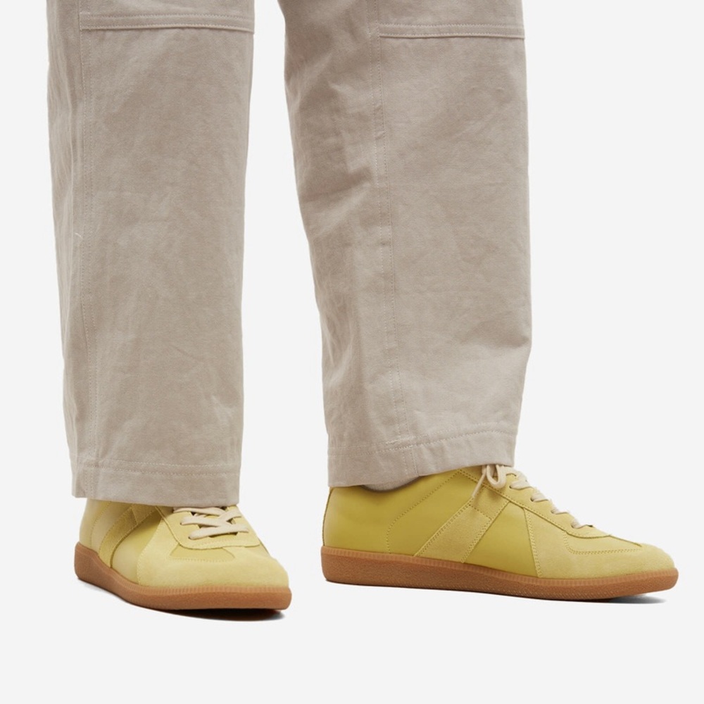 Maison Margiela leather suede GAT sneakers quiet luxury wheat color - Picture 9 of 11